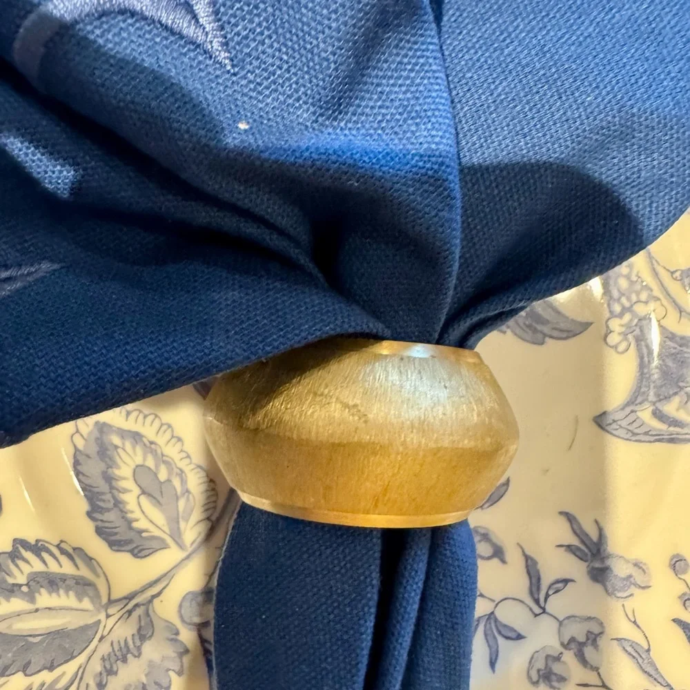 Vintage Pier 1 Brushed Metal Gold Napkin Rings (set of 4)